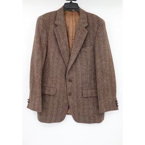 Sergio Valente Brown Herringbone Sport Coat Blazer